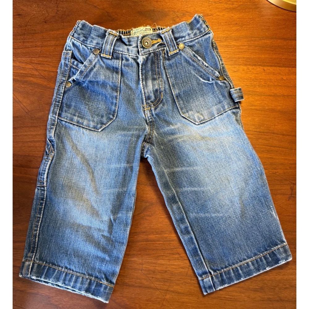 Vtg Old Navy Special Edition Denim Carpenter Jeans Blue 12-18 Months Fall‎ 2006